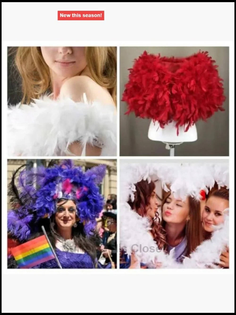 5 Turkey Feather Boas 150cm Halloween Party Costume Decoration, Multipack